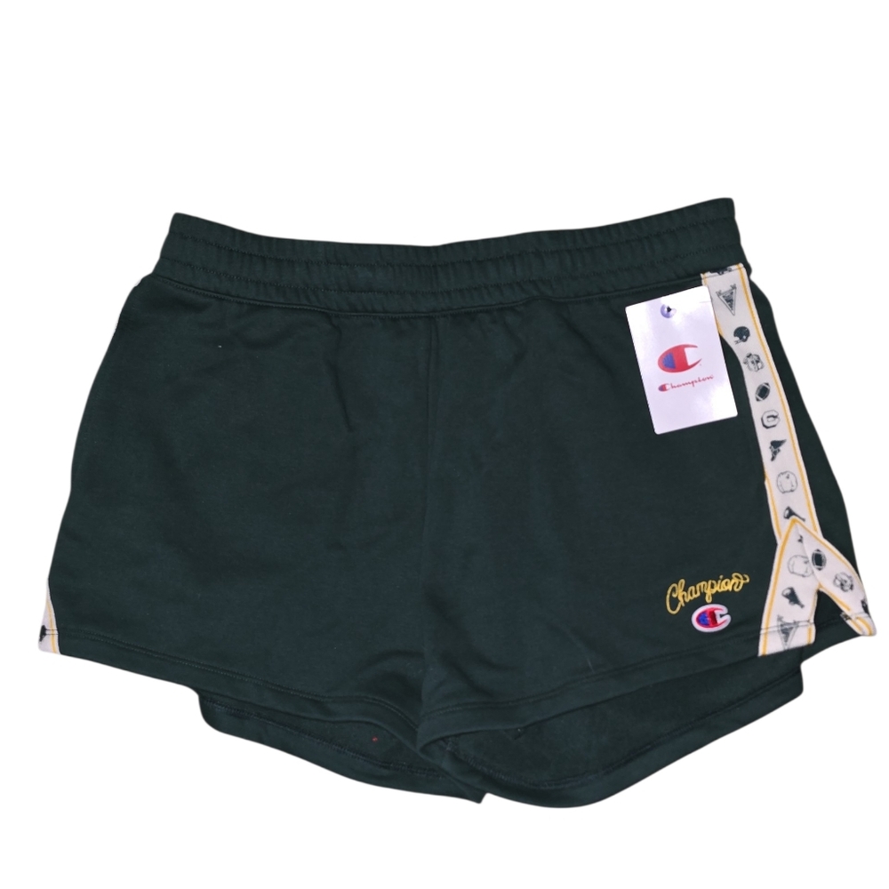 Champion Women's Dark Green Athletic Shorts with Logo Tape, Multiple Sizes, NWT!